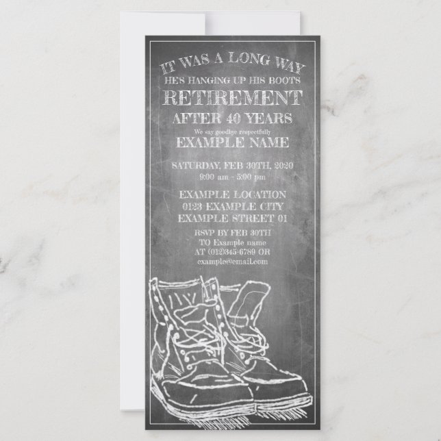 Announcement of retirement with old boots V3.0 (Front)