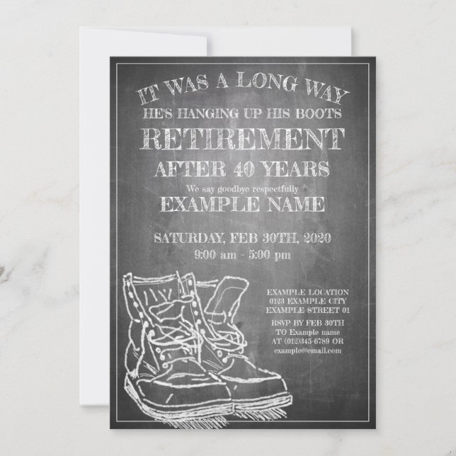 Announcement of retirement with old boots V3.0 (Front)