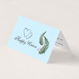 Announcement Wedding Folded Card Fern New Zealand 