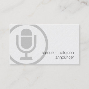 Announcer Bold Microphone Icon Entertainment Business Card