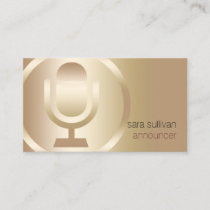 Announcer Gold Microphone Icon Entertainment Business Card