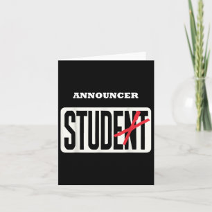 Announcer Student Shirt Funny Graduation Announcer Card