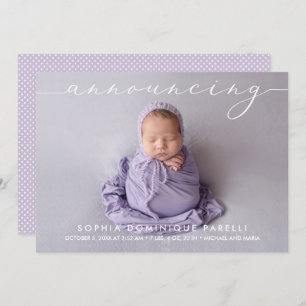 Announcing Baby Girl Photo Birth Announcements