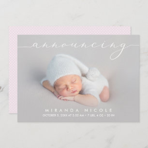 Announcing Baby Girl Photo Birth Announcements
