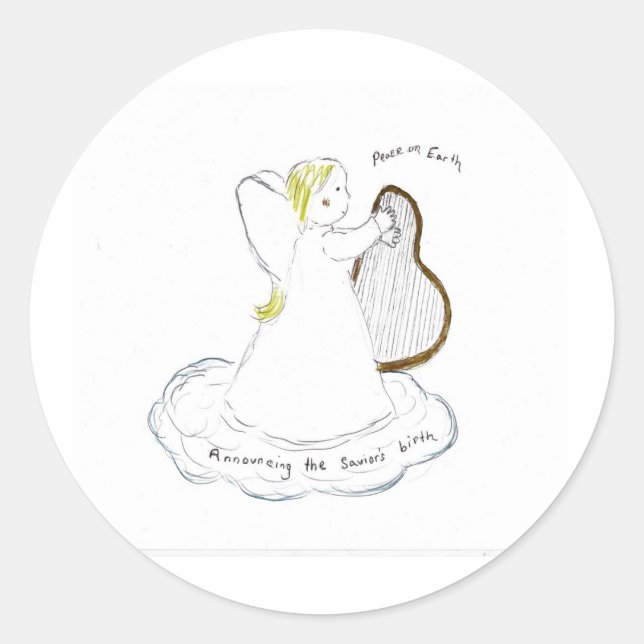 Announcing the saviour's birth classic round sticker (Front)