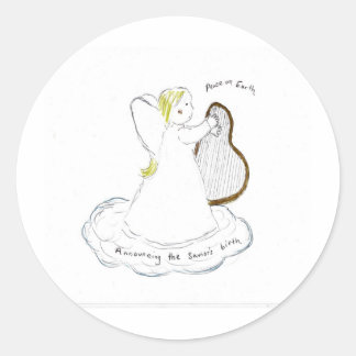 Announcing the saviour's birth classic round sticker