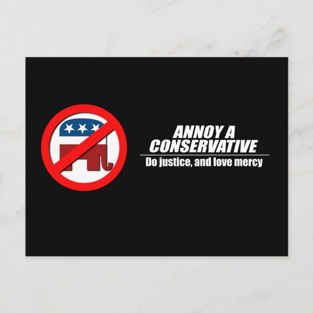 Annoy a Conservative - do justice Postcard (Front)