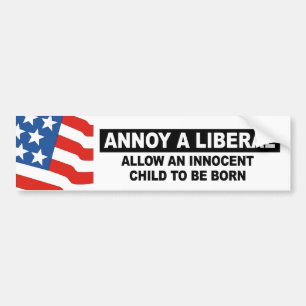 ANNOY A LIBERAL- ALLOW AN INNOCENT CHILD BUMPER STICKER