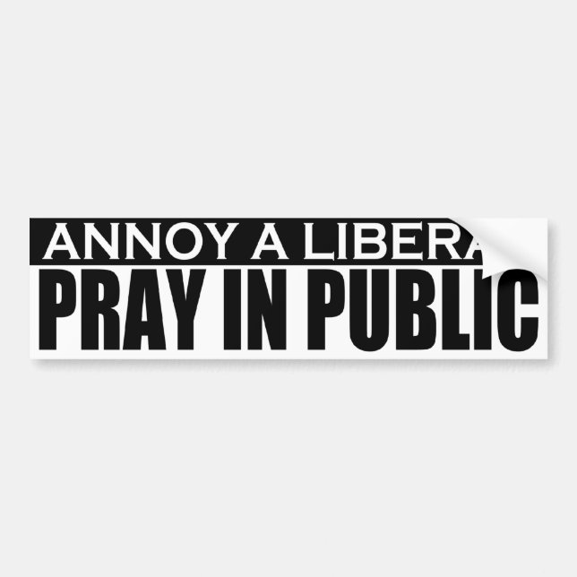 Annoy A Liberal - Pray In Public Bumper Sticker (Front)
