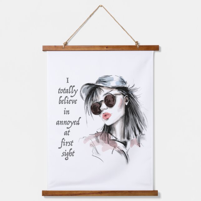 Annoyed at first sight hanging tapestry (Front)