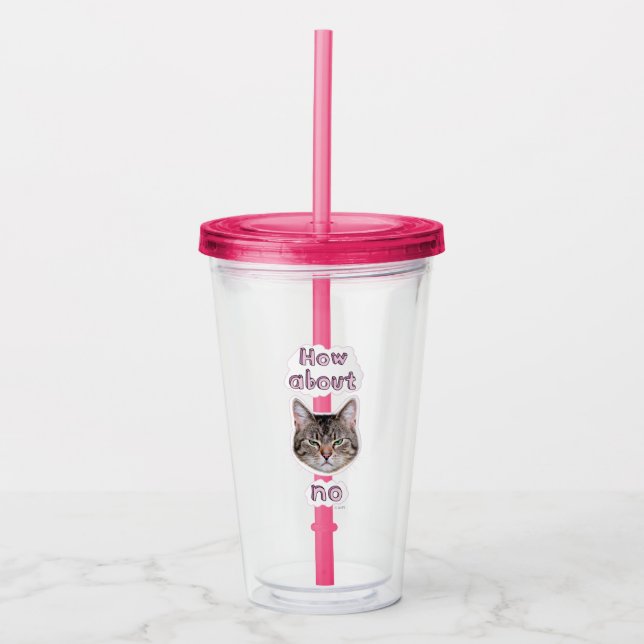 Annoyed Cat Acrylic Tumbler (Front)