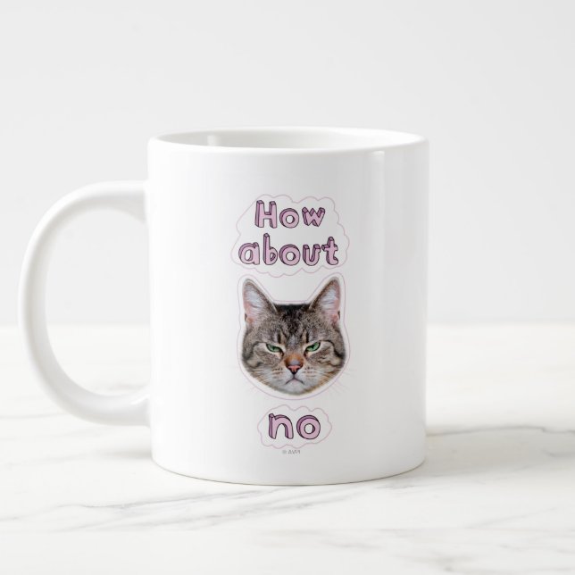 Annoyed Cat Large Coffee Mug (Left)