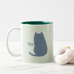 Annoyed Cat Two-Tone Coffee Mug