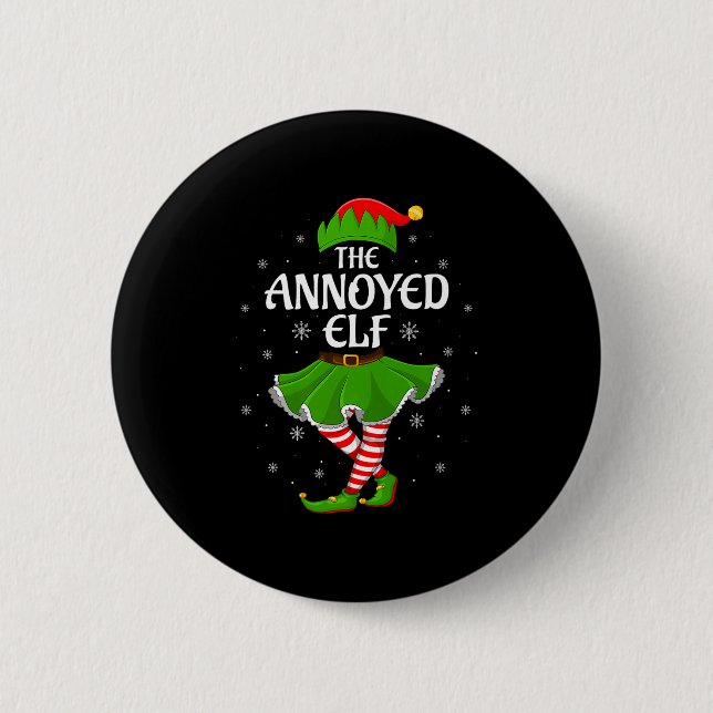 Annoyed Elf Christmas Family Girls Women Elf Squad 6 Cm Round Badge (Front)