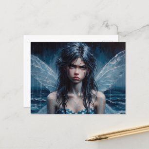 Annoyed Fairy Rainy Ocean Trip Postcard