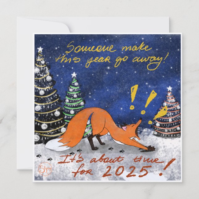 Annoyed Fox Xmas Card (Front)