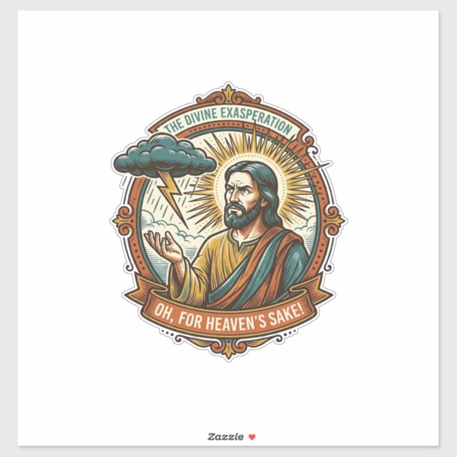 Annoyed Jesus Dark Rain Cloud Lightning Weather Hu (Sheet)
