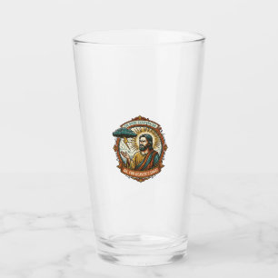 Annoyed Jesus Dark Rain Cloud Lightning Weather Hu Glass