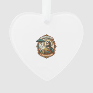 Annoyed Jesus Dark Rain Cloud Lightning Weather Hu Ornament