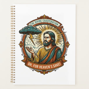 Annoyed Jesus Dark Rain Cloud Lightning Weather Hu Planner