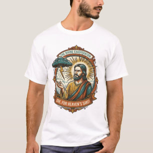Annoyed Jesus Dark Rain Cloud Lightning Weather Hu T-Shirt