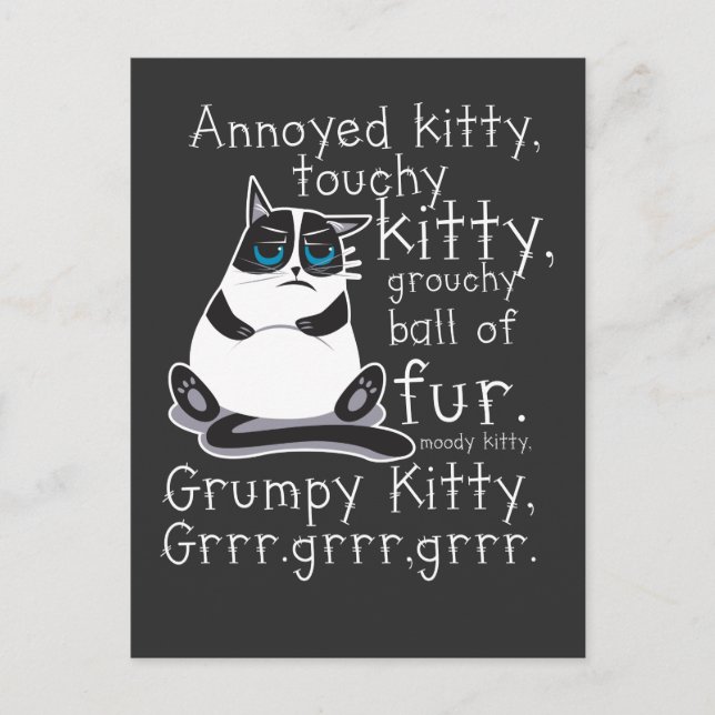 Annoyed Kitty Touchy Kitten Cat Gift Postcard (Front)