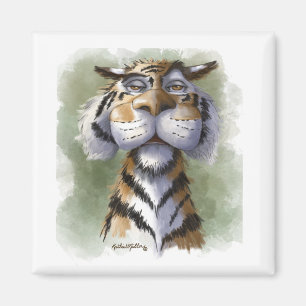 Annoyed Tiger Cartoon Magnet