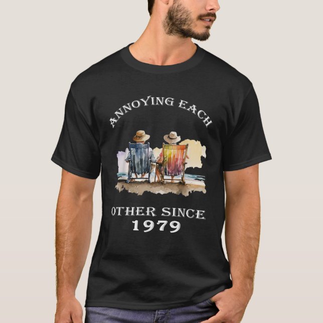 Annoying Each Other Since 1979 Funny Pun  T-Shirt (Front)