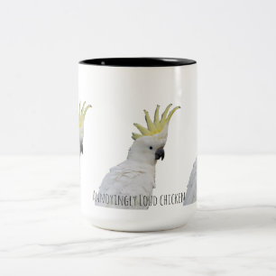 Annoyingly loud chicken Two-Tone coffee mug