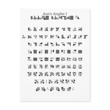 Ann's Angles I - Zazzle Font Sampler with Guide