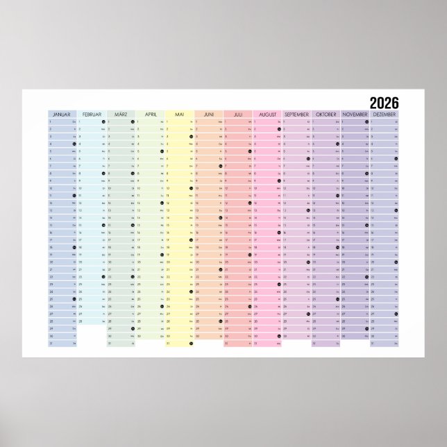 Annual calendar 2026 poster (Front)