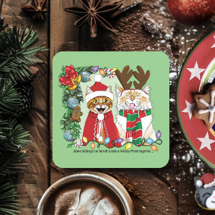 Annual Cat Christmas Photo Coaster