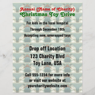 Annual Charity Christmas Toy Drive Snowmen Pattern Flyer