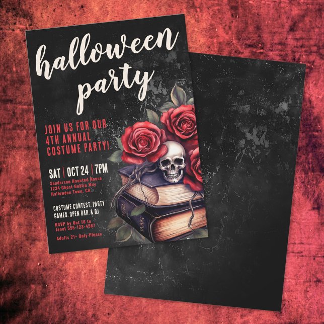 Annual Costume Gothic Halloween Party Invitation (Annual Costume Gothic Halloween Party Invitation)