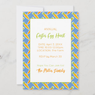 Annual Easter Egg Hunt Family Fun Colourful Carrot Invitation