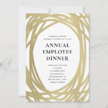 Annual Employee Dinner Invitation Gold