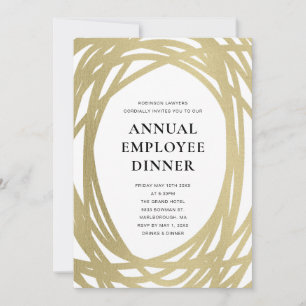 Annual Employee Dinner Invitation Gold