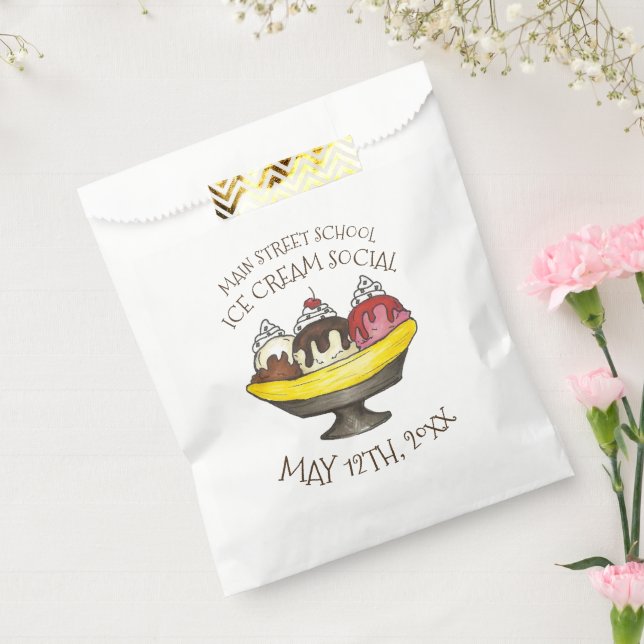 Annual Event Ice Cream Social Banana Split Sundae Favour Bags (Sealed)