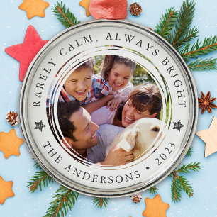Annual Family Photo Rarely Calm Always Bright Metal Tree Decoration