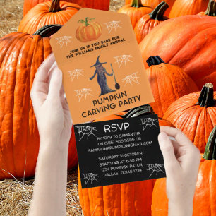 Annual Family Pumpkin Carving Party Halloween All In One Invitation