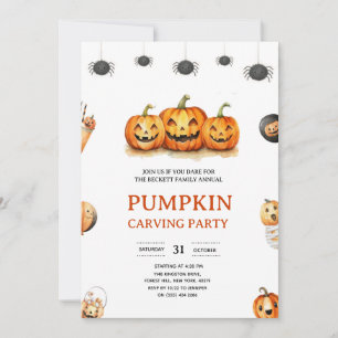 Annual Family Pumpkin Carving Party Halloween Invitation