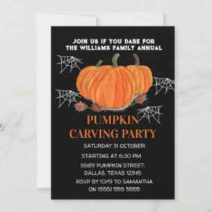 Annual Family Pumpkin Carving Party Halloween  Invitation