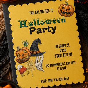 Annual Family Pumpkin Carving Party Halloween Invitation
