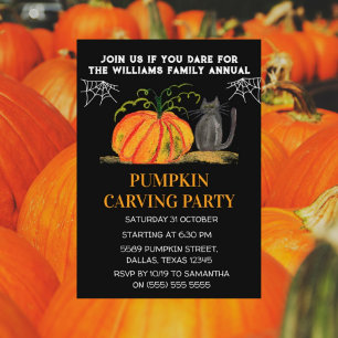 Annual Family Pumpkin Carving Party Halloween Invitation