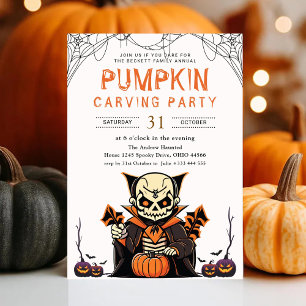 Annual Family Pumpkin Carving Party Halloween Invitation