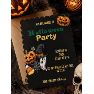 Annual Family Pumpkin Carving Party Halloween Invitation