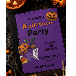 Annual Family Pumpkin Carving Party Halloween Invitation