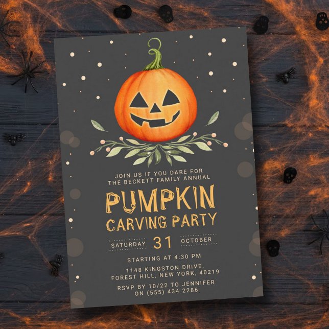 Annual Family Pumpkin Carving Party Halloween Invitation (Creator Uploaded)