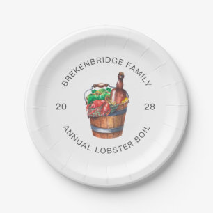 Annual Family Reunion Lobster Boil Summer Party Paper Plate