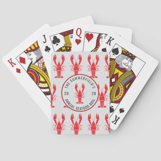 Annual Family Summer Crab Boil Custom Games Playing Cards (Back)